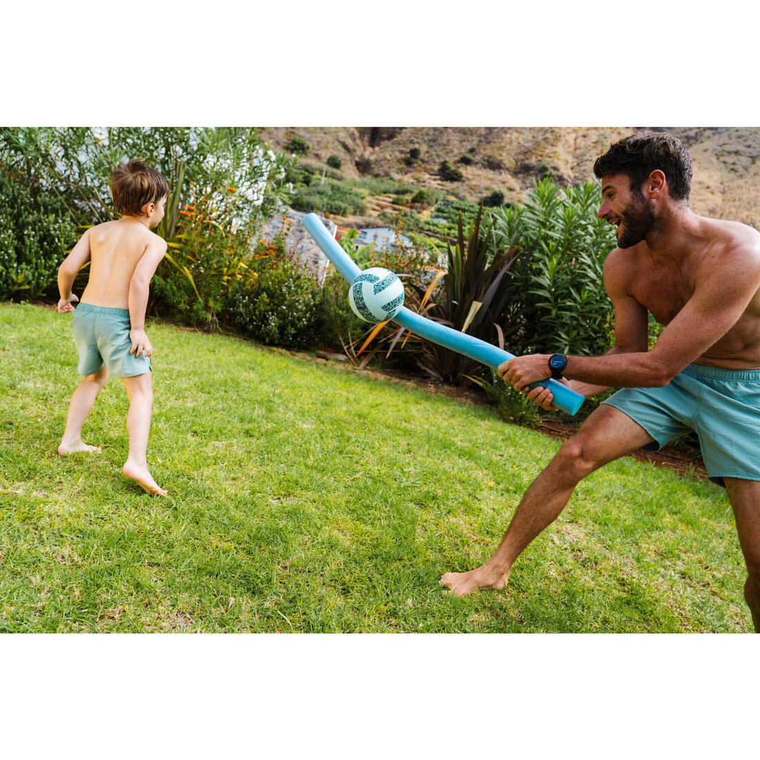 Bermuda de natación texturizado caqui para hombre 100 - Image 15
