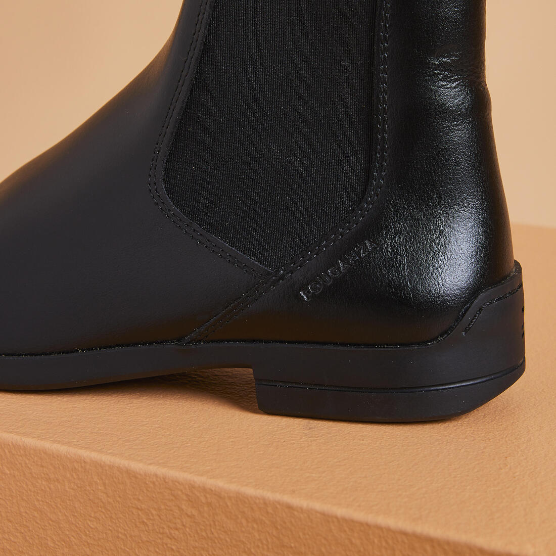 Botines de equitación de piel negros para adulto 500 - Image 4