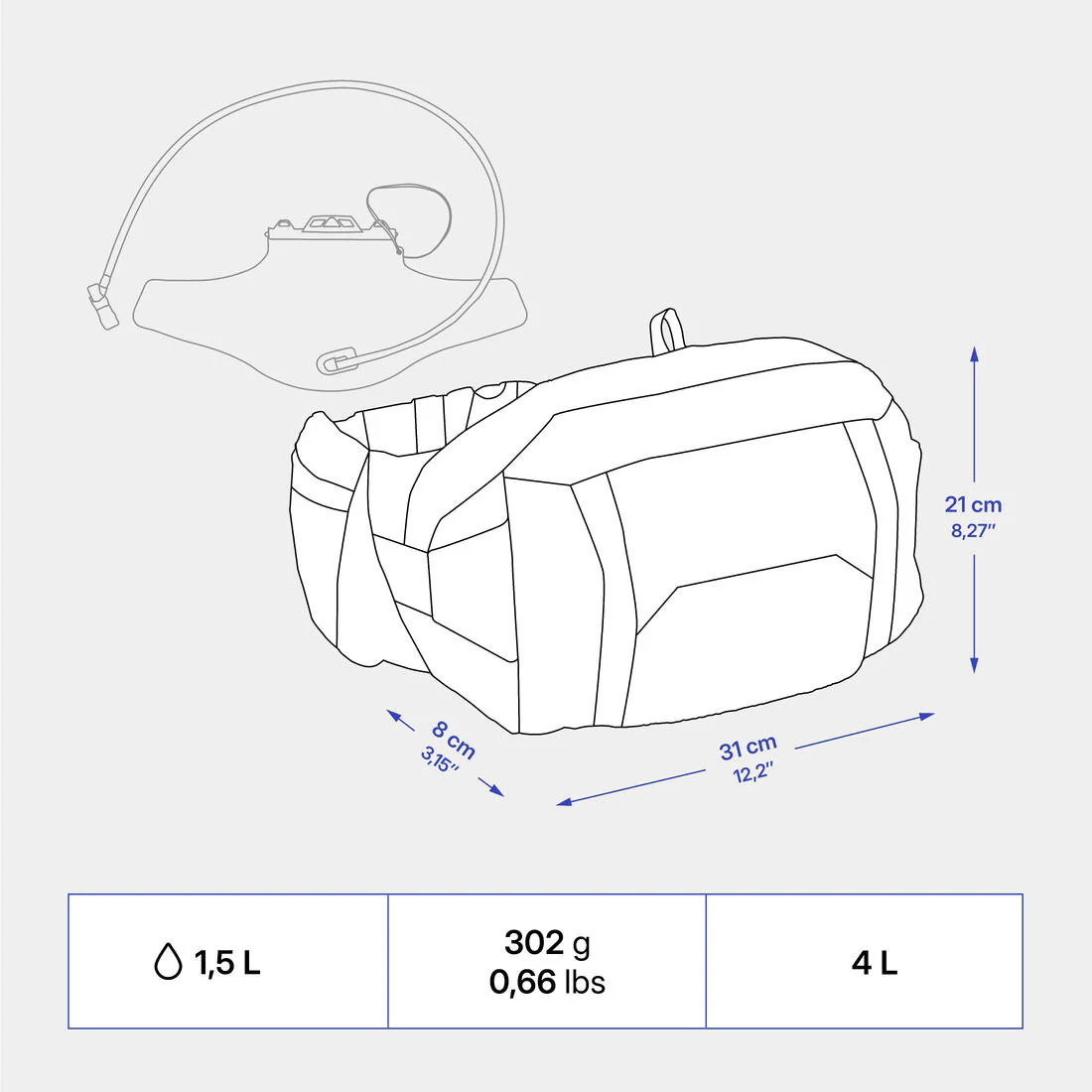 Cangurera de hidratación de MTB de 4 L para 1.5 L de agua - Image 6