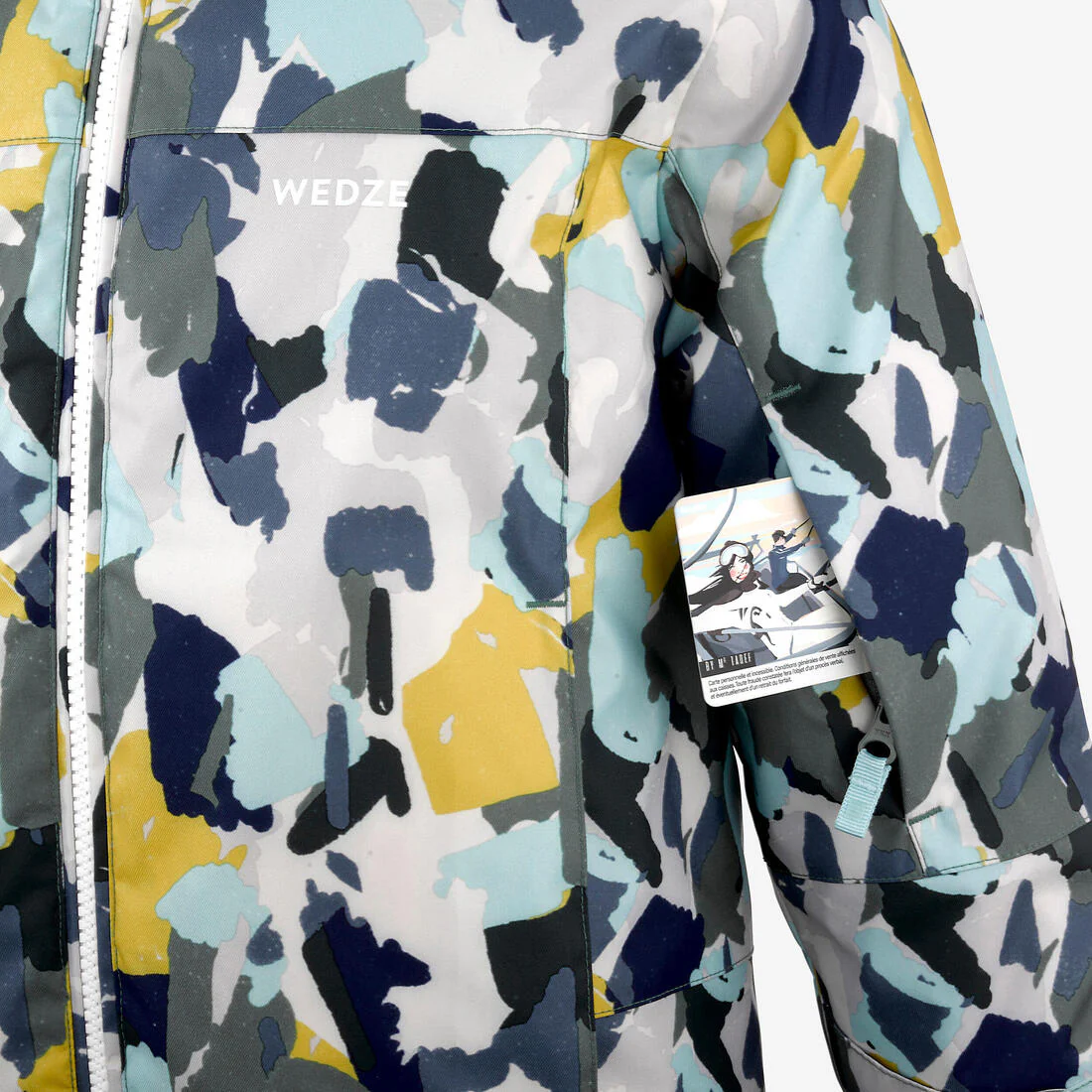 Chamarra de esquí cálida e impermeable con camuflaje para niños 500 PNF - Image 5
