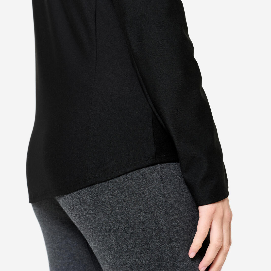 Chamarra de fitness con cierre negra para mujer - Image 6