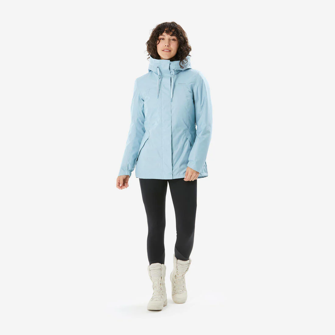 Chamarra de senderismo impermeable hasta -10 °C negra para mujer NH500 - Image 3