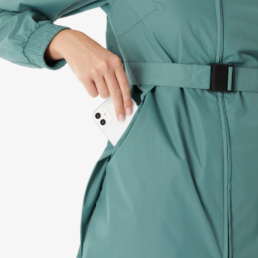 Chamarra de senderismo impermeable larga para mujer Raincut - Image 14