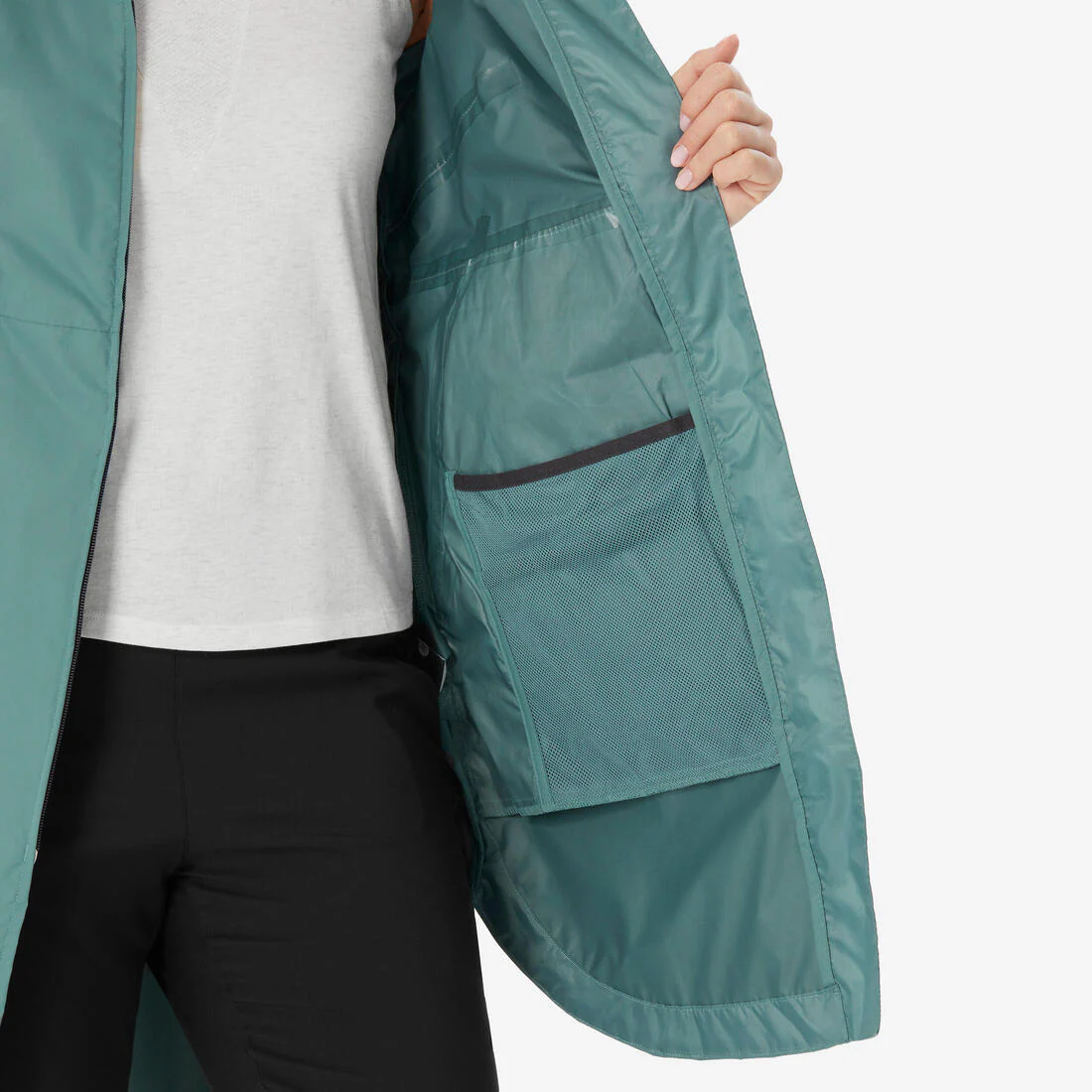 Chamarra de senderismo impermeable larga para mujer Raincut - Image 26