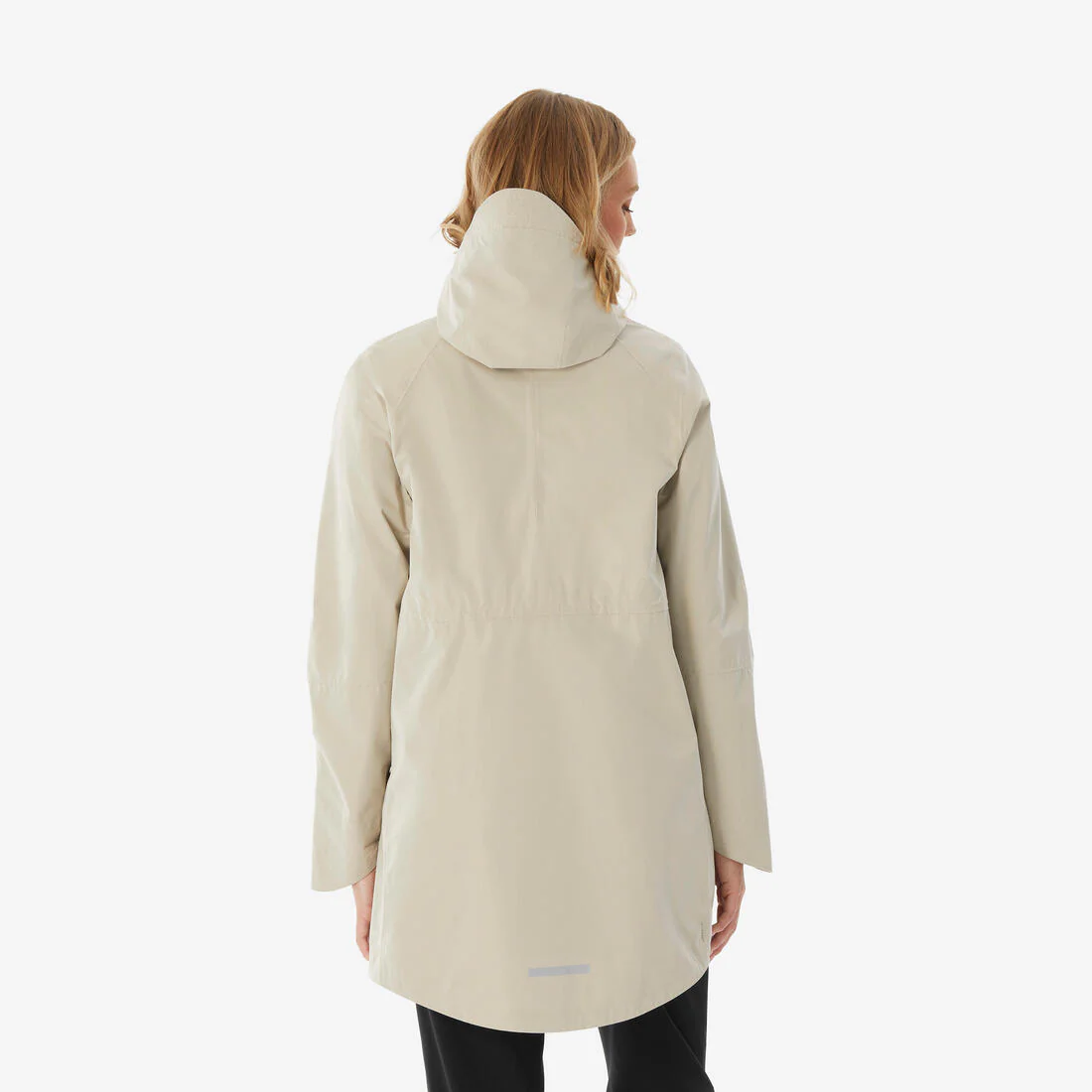 Chamarra de senderismo larga e impermeable beige para mujer NH500 - Image 4
