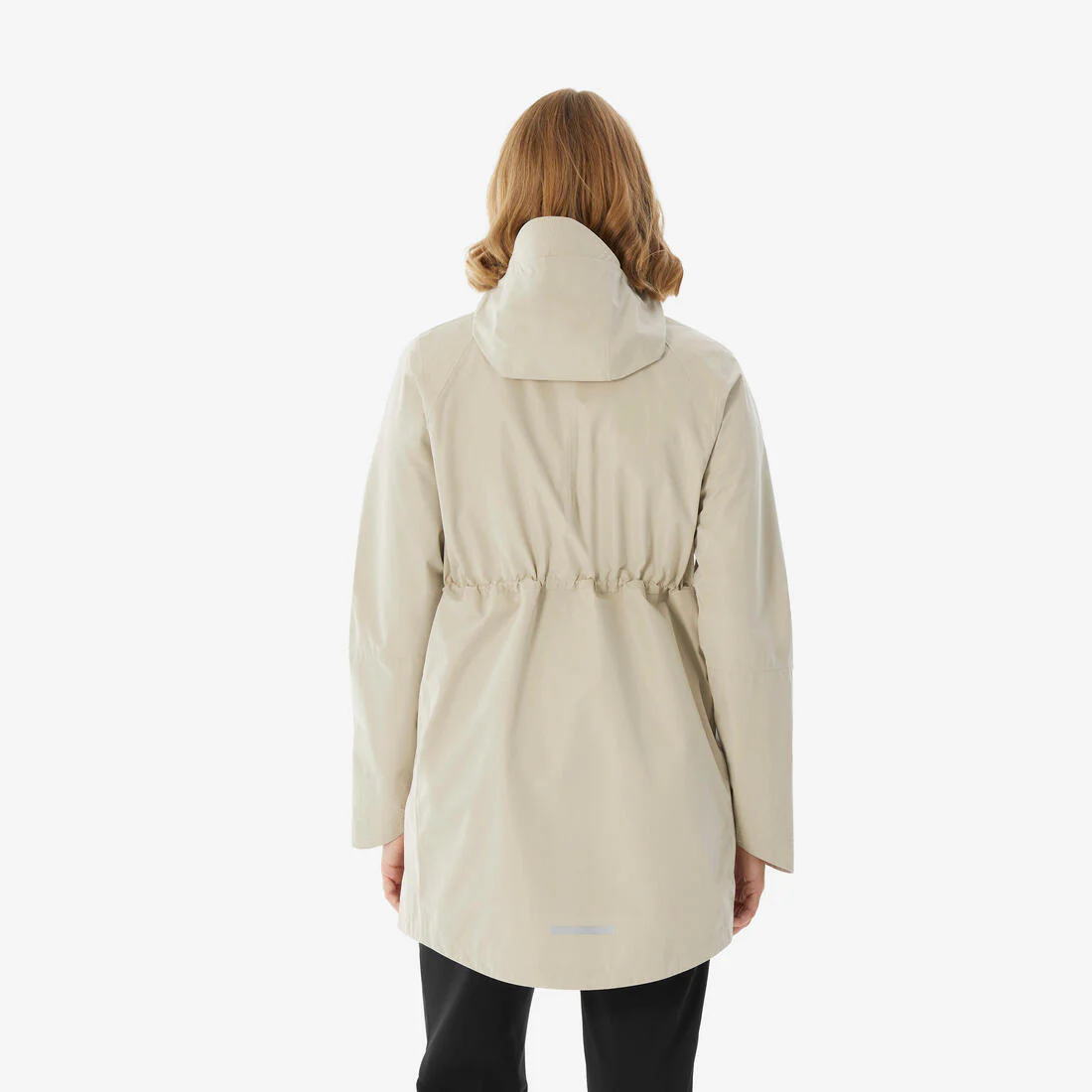 Chamarra de senderismo larga e impermeable beige para mujer NH500 - Image 5