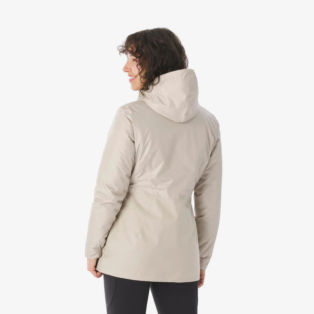 Chamarra de senderismo impermeable hasta -5 °C beige para mujer NH100 - Image 3