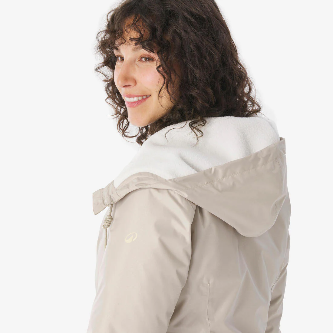 Chamarra de senderismo impermeable hasta -5 °C beige para mujer NH100 - Image 6
