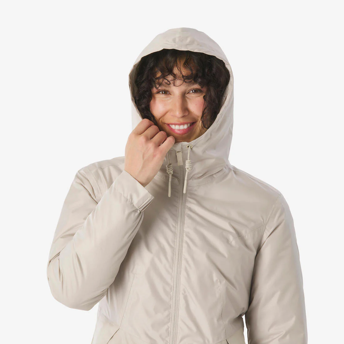 Chamarra de senderismo impermeable hasta -5 °C beige para mujer NH100 - Image 7