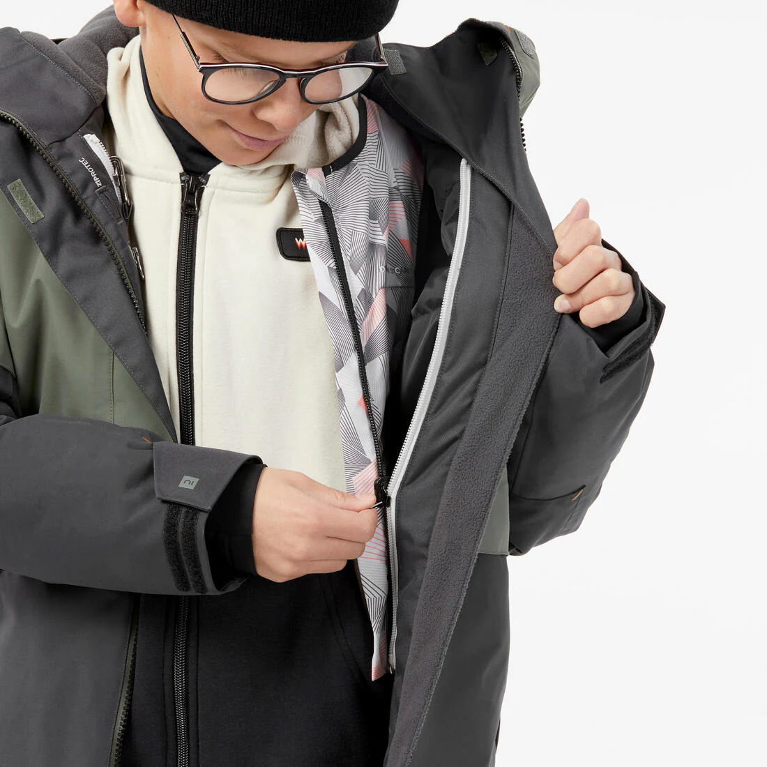 Chaqueta de Nieve Snowboard y Ski Niños - Dreamscape SNB 500 Impermeable Caqui - Image 3