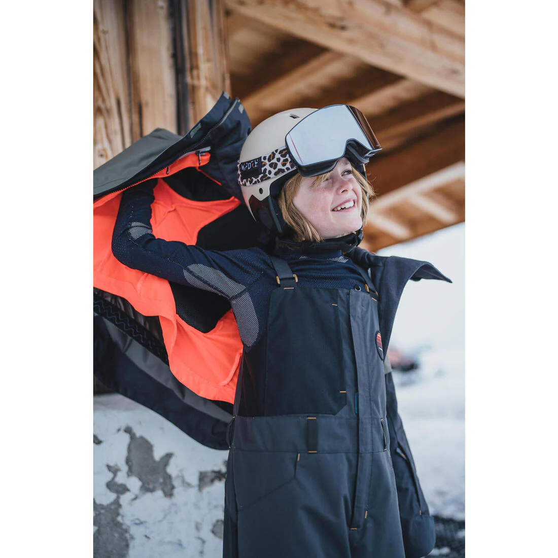 Chaqueta de Nieve Snowboard y Ski Niños - Dreamscape SNB 500 Impermeable Caqui - Image 7