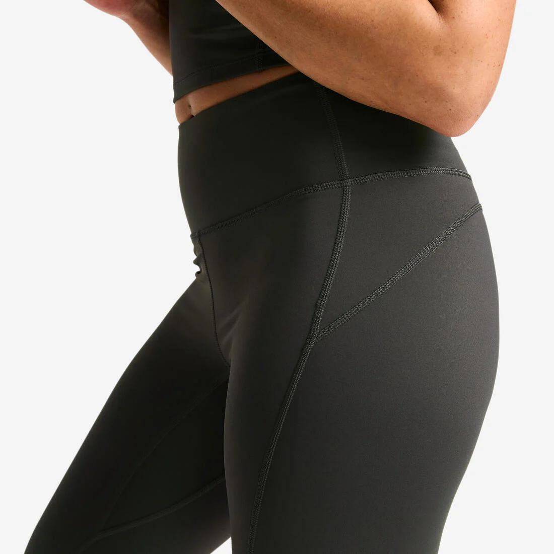 Leggings deportivos con corte moldeador de tiro alto rojo oscuro para mujer - Image 8