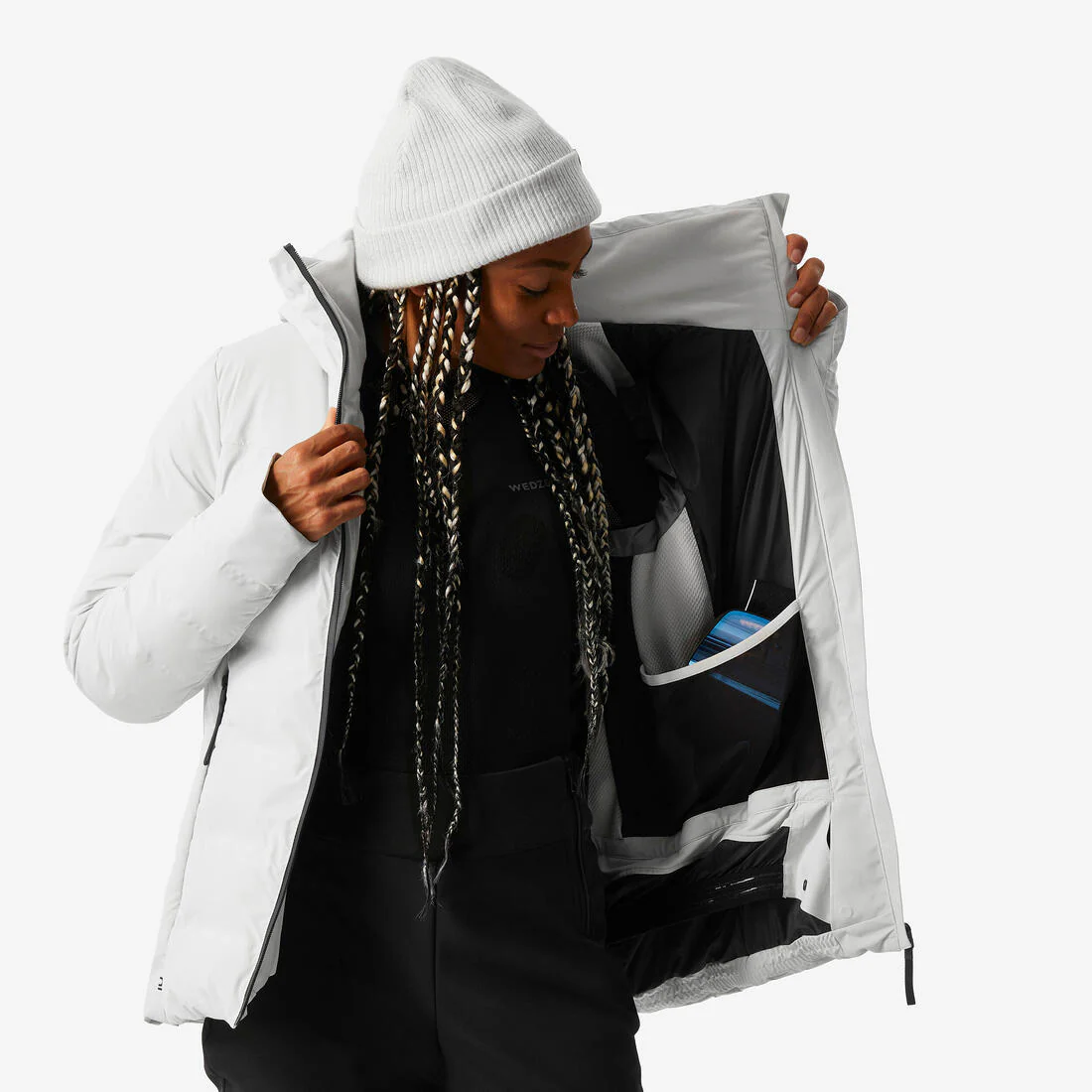 Chaqueta de Nieve Ski y Snowboard Mujer - Wedze 500 Cálida e Impermeable Perla - Image 5