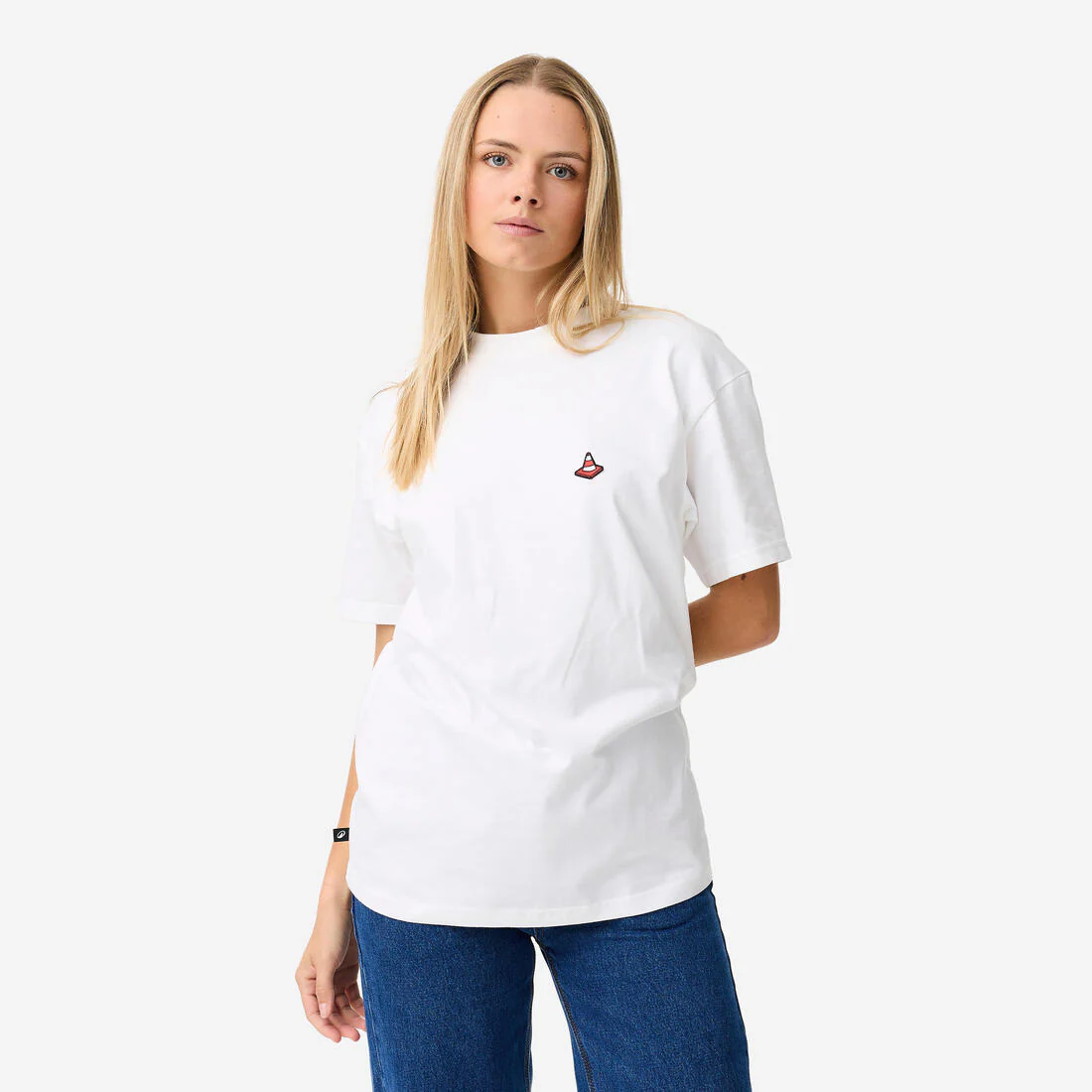 Playera de skateboarding de manga corta blanca TS500 - Image 3