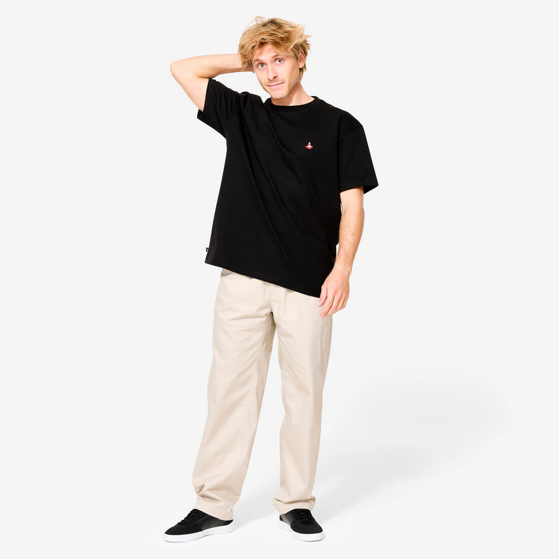 Playera de skateboarding de manga corta blanca TS500 - Image 4