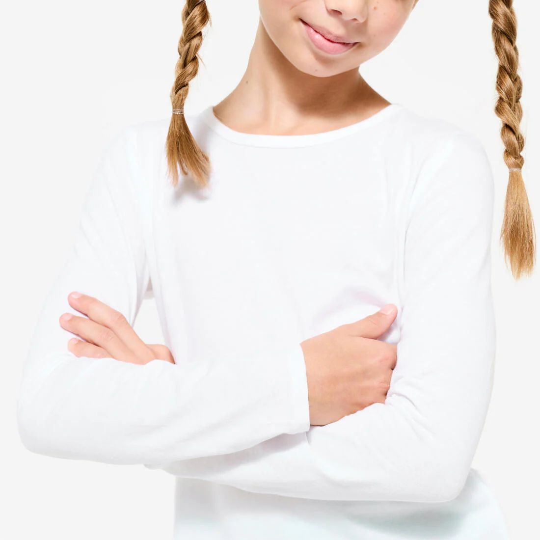 Playera niños manga larga algodón - Básica blanco - Image 3