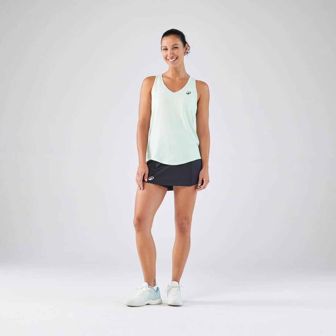 Playera de tenis sin mangas verde claro para mujer Dry TTK Light - Image 4