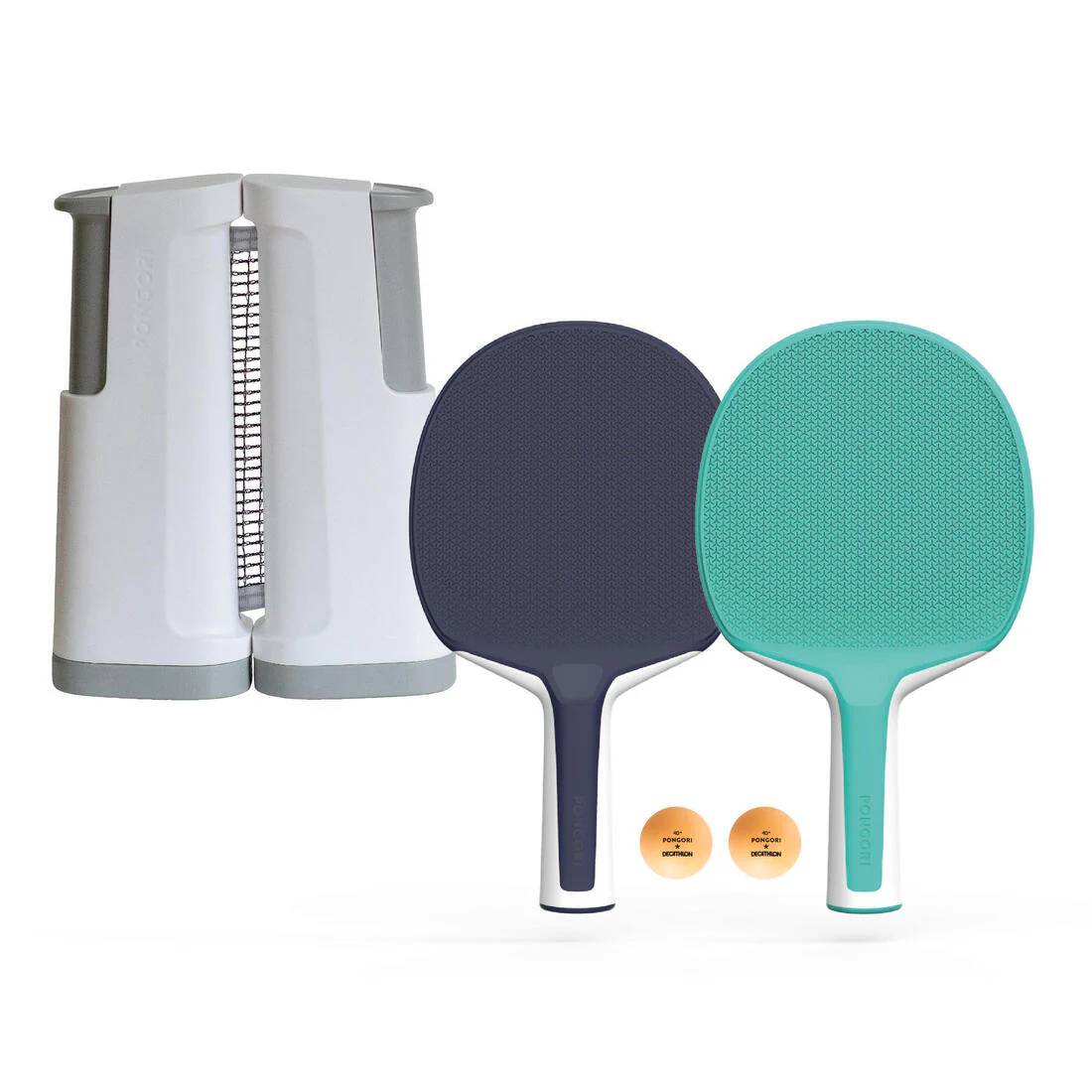 SET POSTES RED DE PING PONG AJUSTABLE ROLLNET BLANCO/GRIS 2 RAQUETAS+2 PELOTAS - Image 9