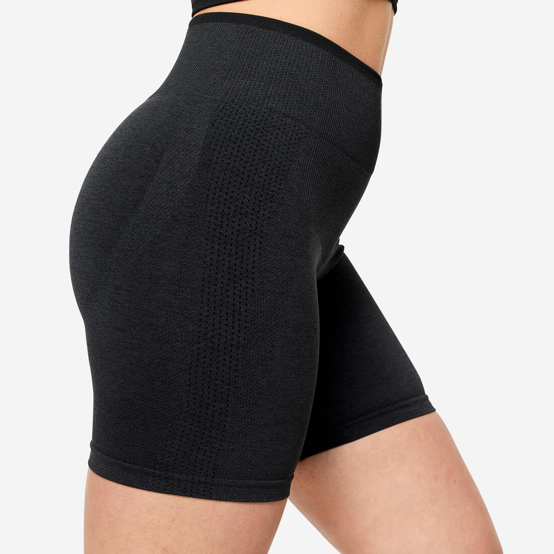Short de musculación sin costuras negro para mujer - Image 3