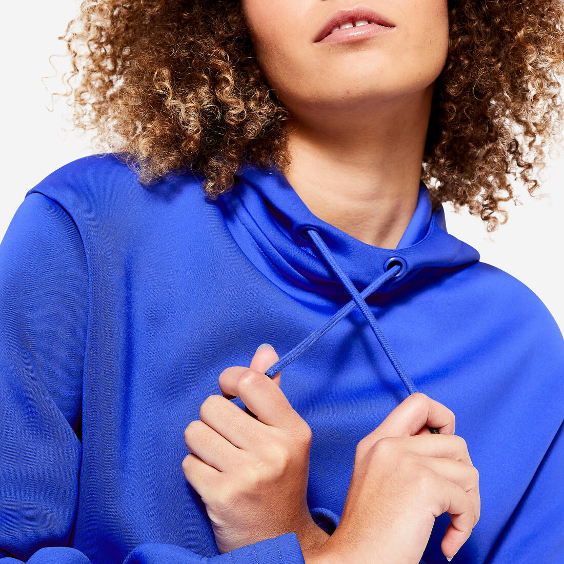 Sudadera Fitness Cardio Azul Crop-Top Capucha - Image 3